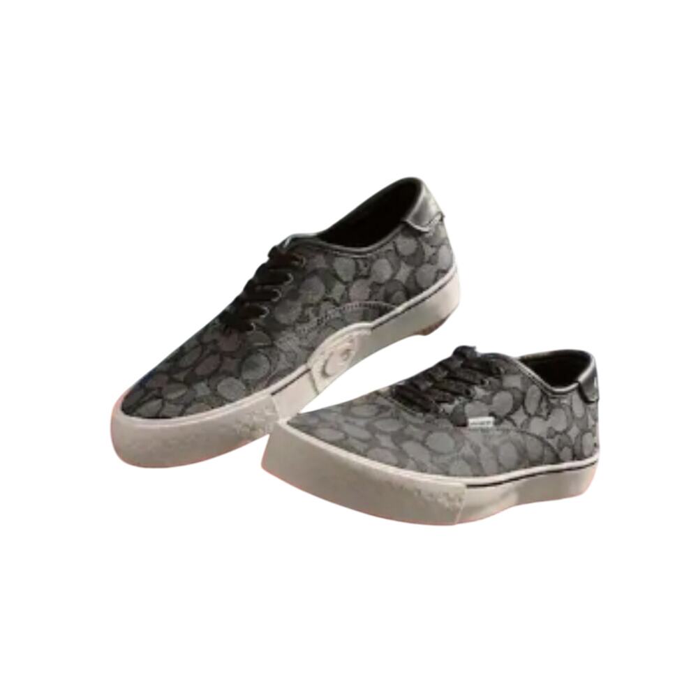 COACH MEN'S SIZE 9 SNEAKERS BLACK SIGNATURE JACQUARD "SKATE" (WOMEN'S 10.5) - Picture 5 of 5